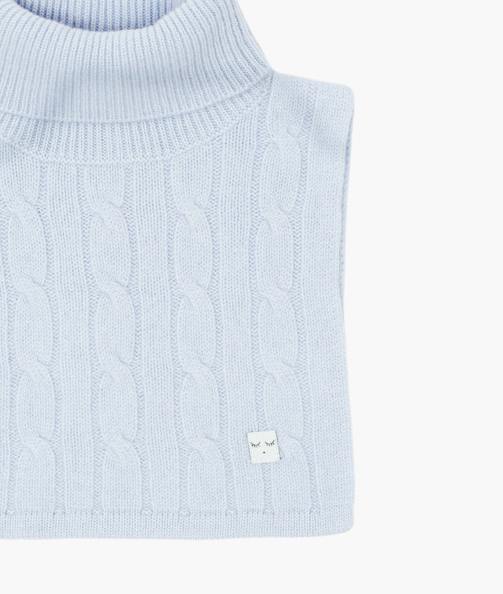 Blue Cable Knit Cashmere Scarf