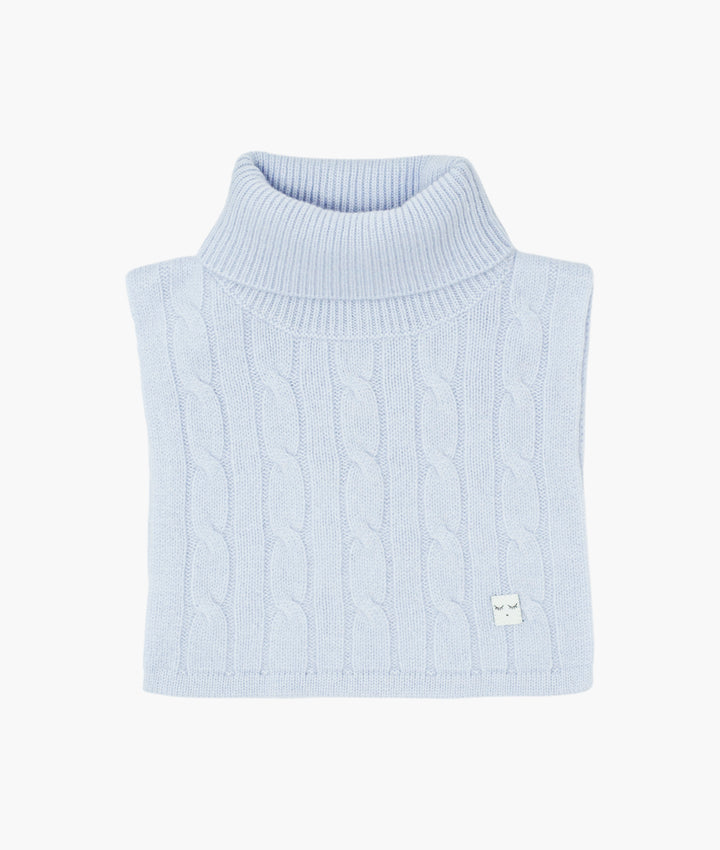 Blue Cable Knit Cashmere Scarf
