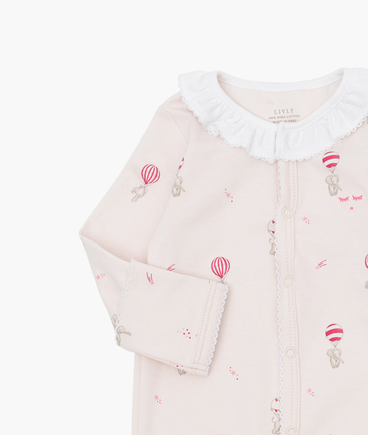 Elephants Ruffled Simplicity Footie