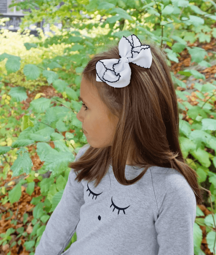 Large Picot Bow Snow White